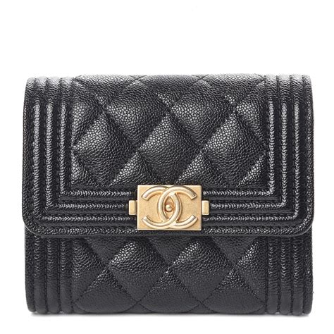 chanel quilted small flap wallet black caviar|Chanel Black Quilted Caviar Classic Small Flap Wallet Gold .